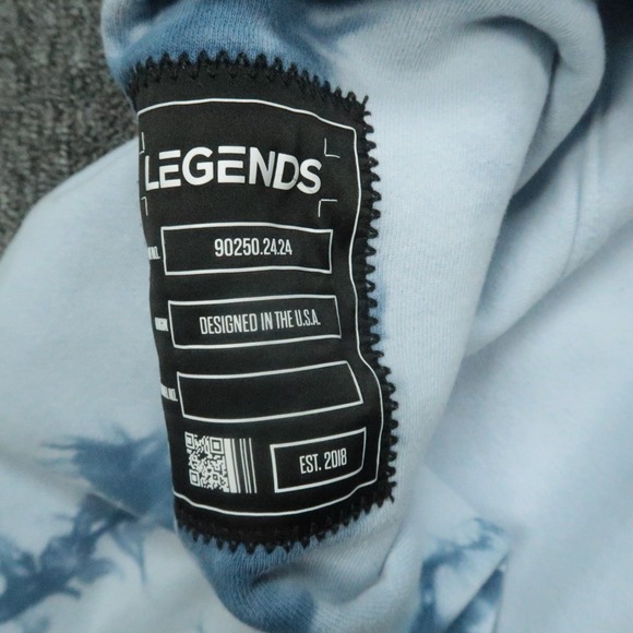 Legends Hoodie Mens Large Blue Fairfax Tie Dye Pullover Hooded Pockets - Picture 4 of 10